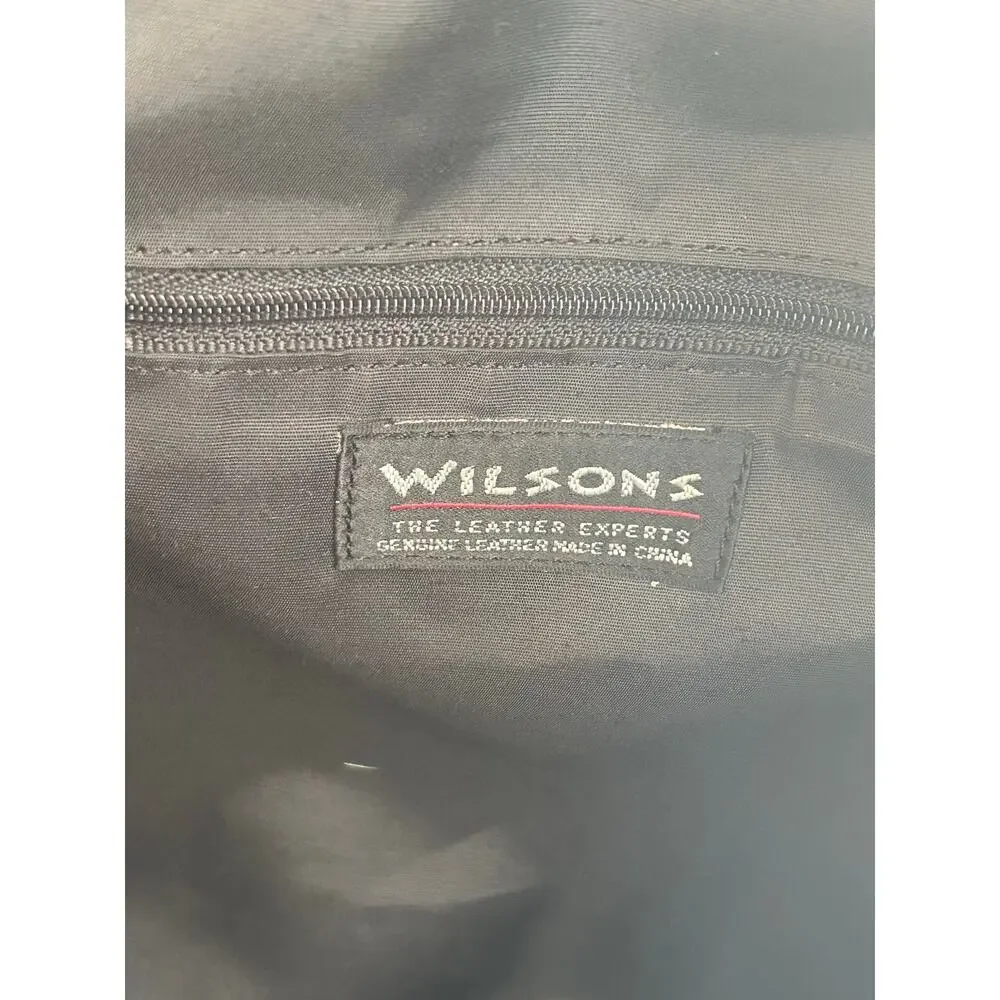 Vintage Wilsons Leather Multi-National backpack leather flag USA Japan Canada